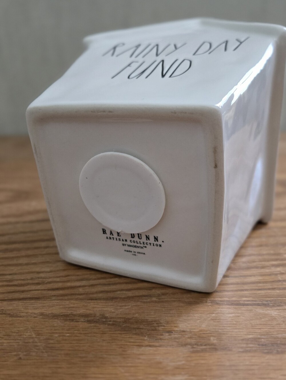 Rae Dunn Rainy Day Fund Ceramic House Coin Bank - Picture 4 of 4